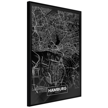Poster City Map: Hamburg (Dark)-01