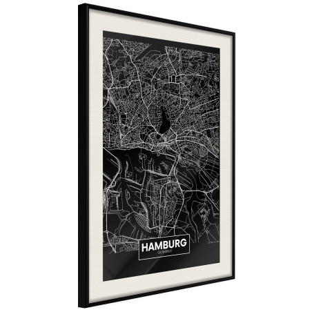 Poster City Map: Hamburg (Dark)-01
