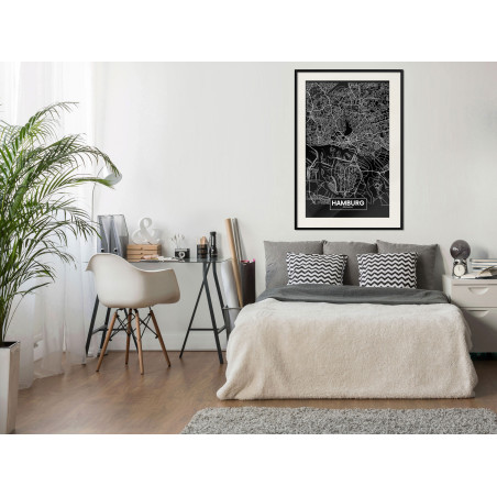 Poster City Map: Hamburg (Dark)-01