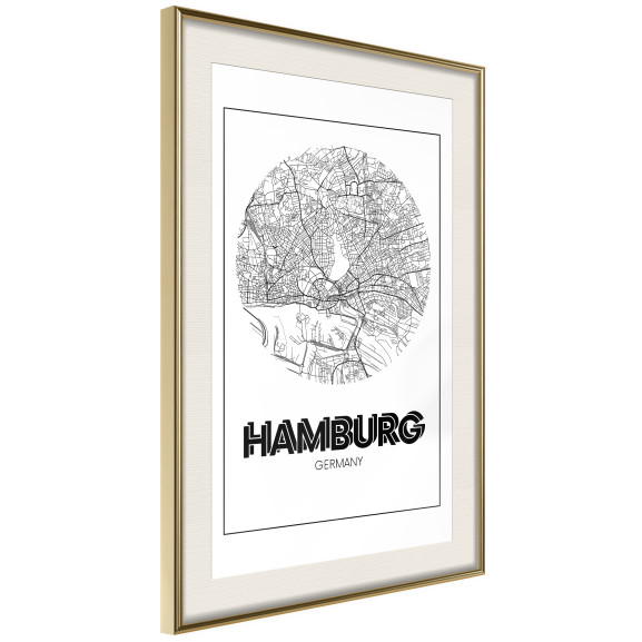 Poster City Map: Hamburg (Round)