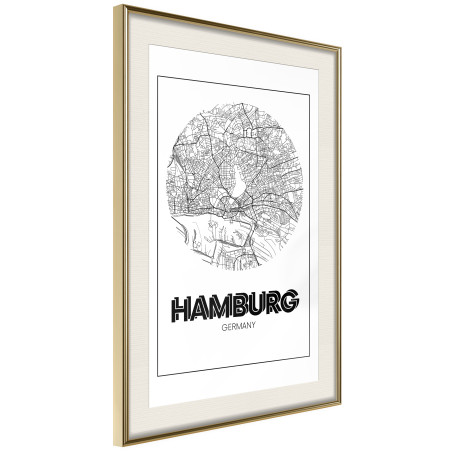 Poster City Map: Hamburg (Round)-01