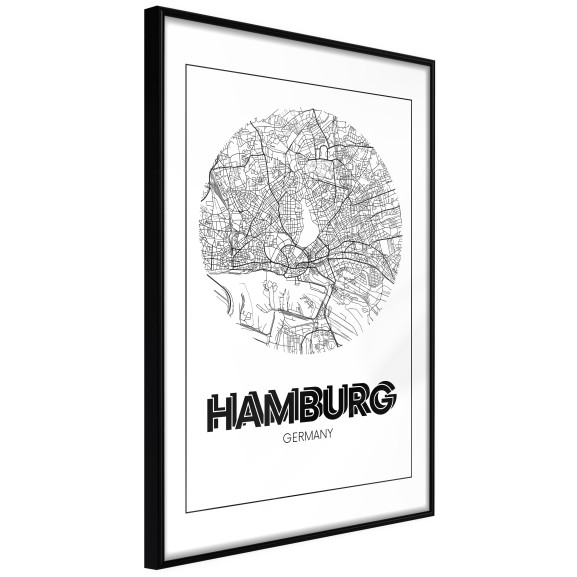 Poster City Map: Hamburg (Round)