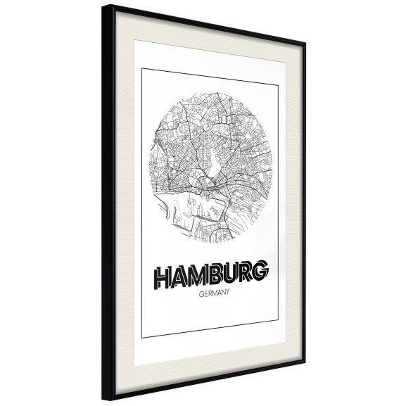 Poster City Map: Hamburg (Round)