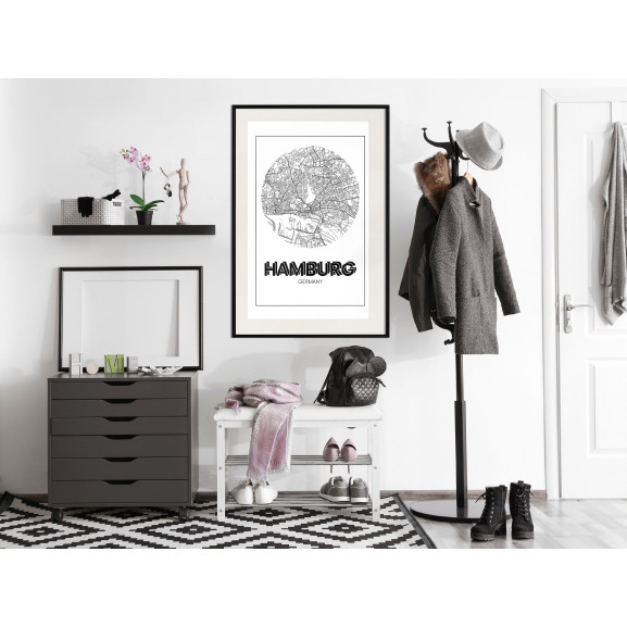 Poster City Map: Hamburg (Round)