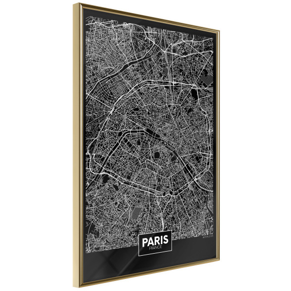 Poster City Map: Paris (Dark)