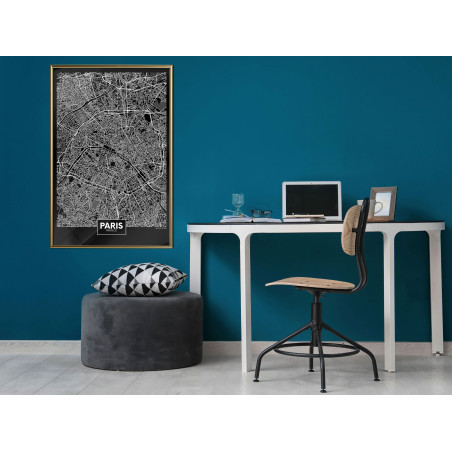 Poster City Map: Paris (Dark)-01
