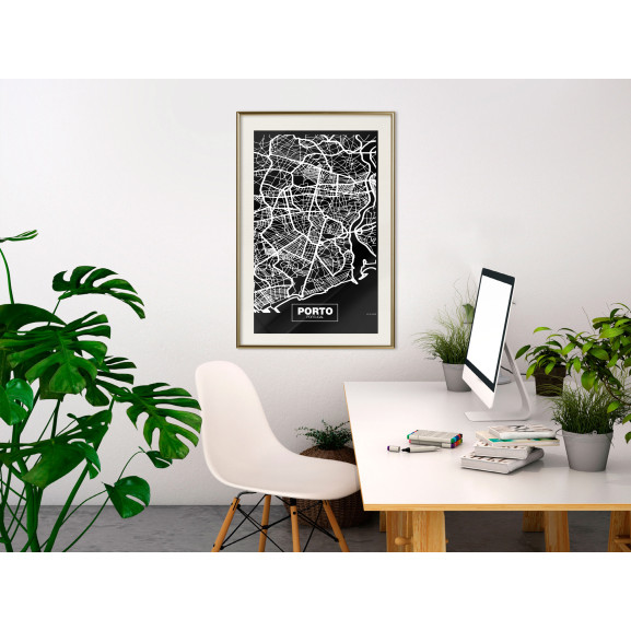 Poster City Map: Porto (Dark)