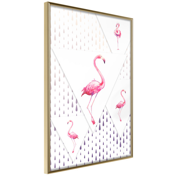 Poster Flamingos and Triangles