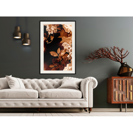 Poster Flower Decoration in Sepia-01