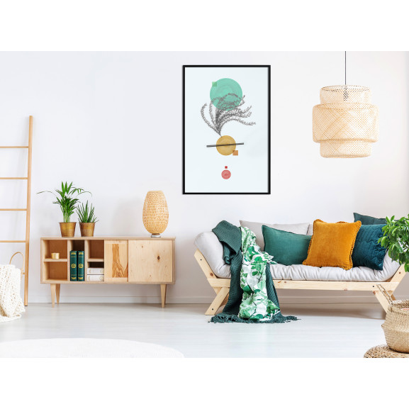 Poster Geometric Installation with a Plant