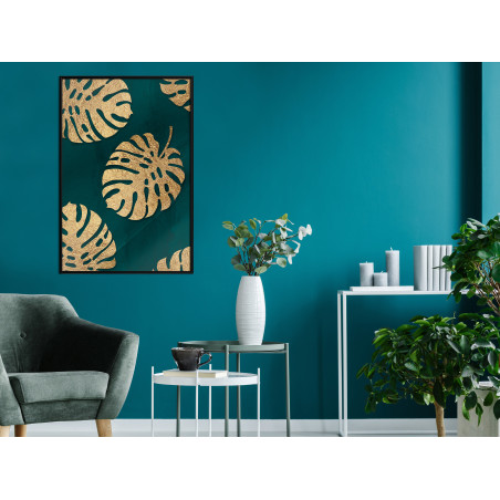 Poster Gilded Monstera Leaves-01