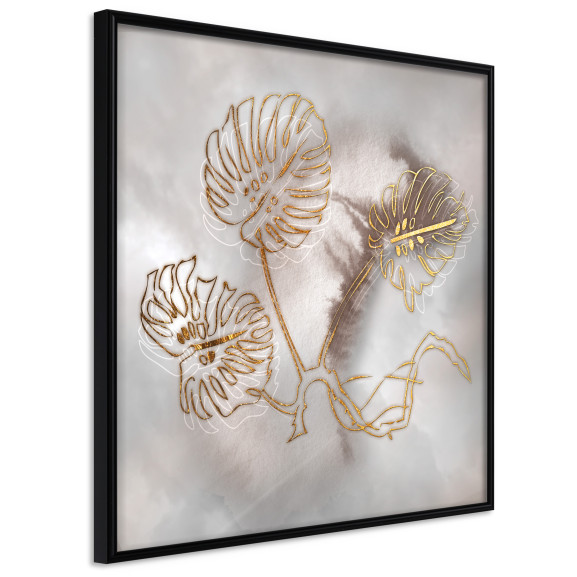 Poster Golden Monstera Leaves