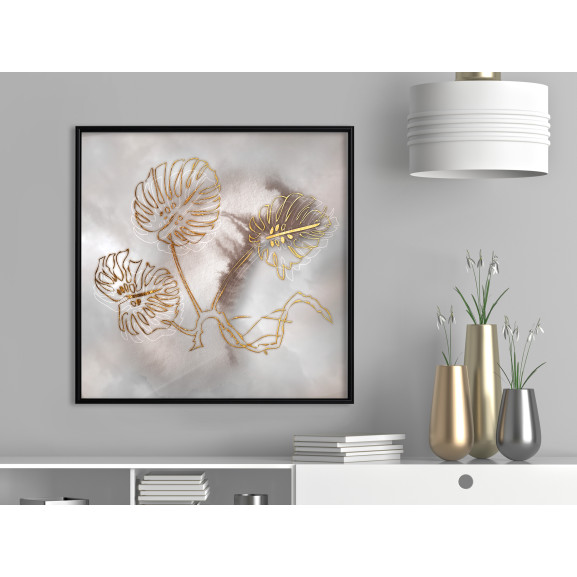 Poster Golden Monstera Leaves