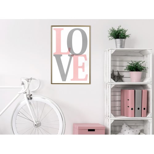 Poster Grey-Pink Love