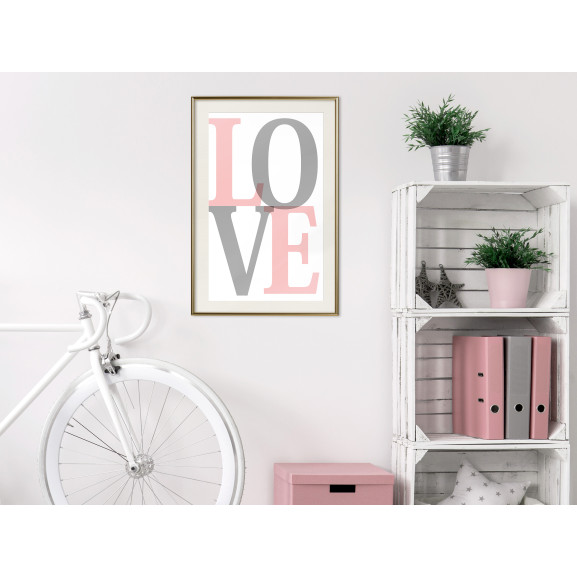 Poster Grey-Pink Love