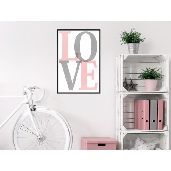 Poster Grey-Pink Love