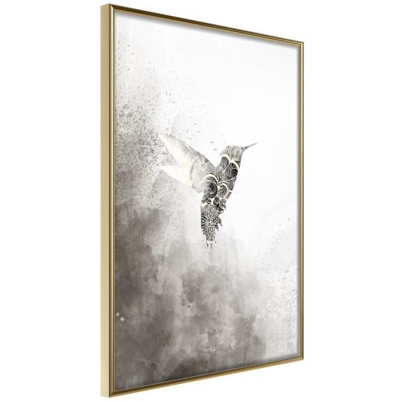 Poster Hummingbird in Shades of Grey