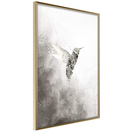 Poster Hummingbird in Shades of Grey-01