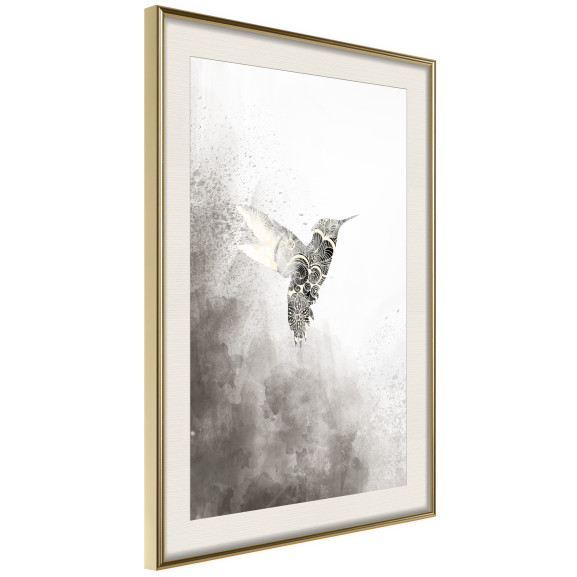 Poster Hummingbird in Shades of Grey