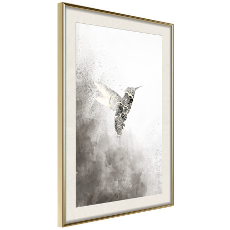 Poster Hummingbird in Shades of Grey-01