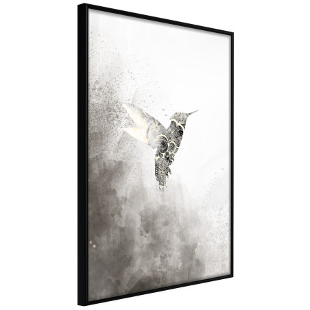 Poster Hummingbird in Shades of Grey-01