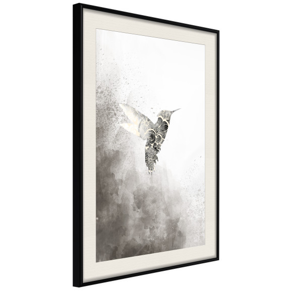 Poster Hummingbird in Shades of Grey