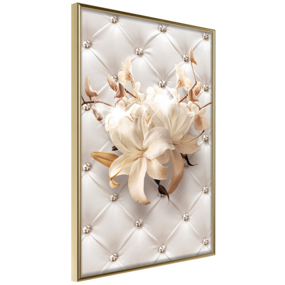 Poster Lilies on Leather Upholstery