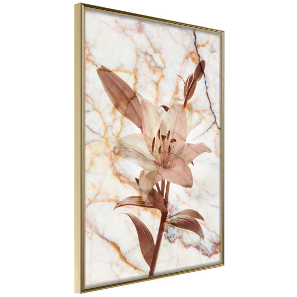 Poster Lily on Marble Background