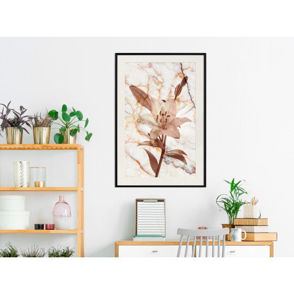Poster Lily on Marble Background