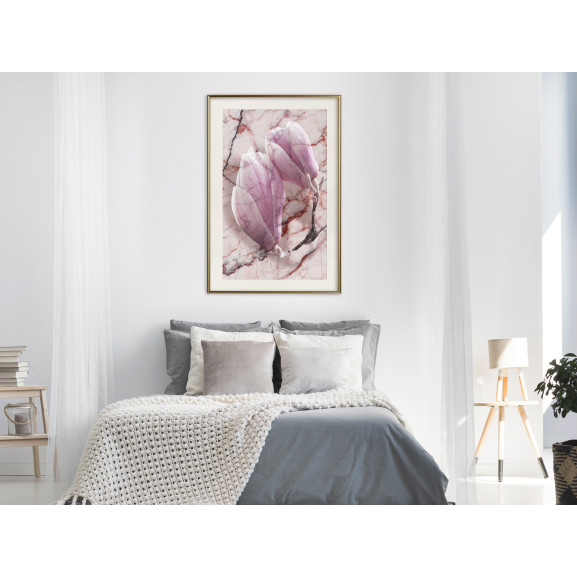 Poster Magnolia on Marble Background