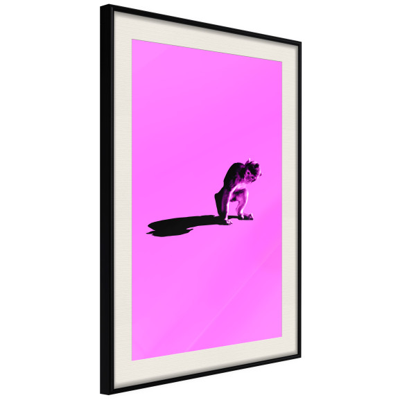 Poster Monkey on Pink Background