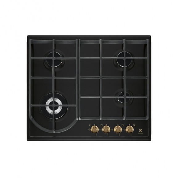 Plita Incorporabila Gaz Electrolux EGH6343ROR, 60 cm, Retro, Negru