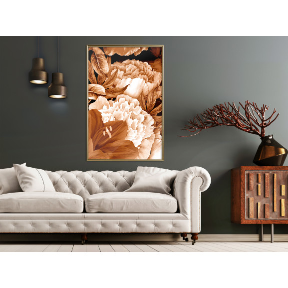 Poster Peonies in Sepia
