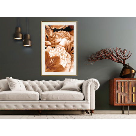 Poster Peonies in Sepia-01