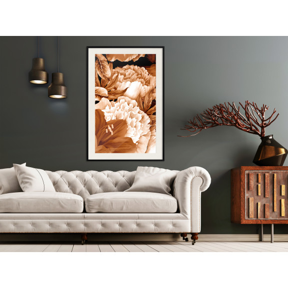 Poster Peonies in Sepia