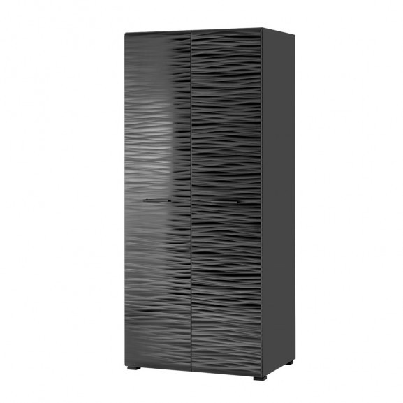 Dulap 2U Murano, Negru, 800 x 1850 x 570 mm.