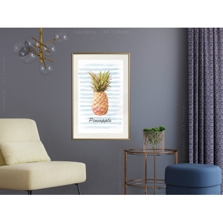 Poster Pineapple on Striped Background-01