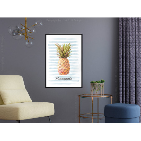 Poster Pineapple on Striped Background-01