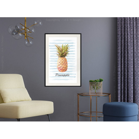 Poster Pineapple on Striped Background-01