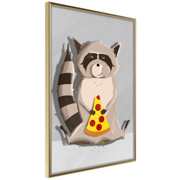 Poster Racoon Eating Pizza