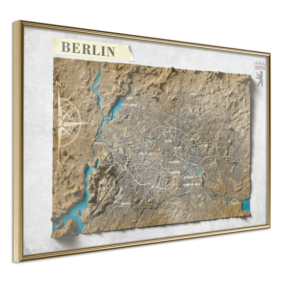 Poster Raised Relief Map: Berlin