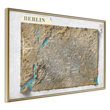 Poster Raised Relief Map: Berlin-01