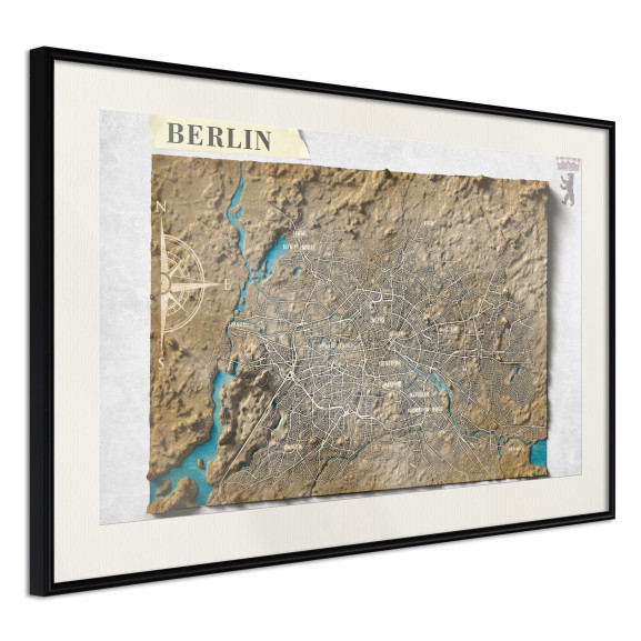 Poster Raised Relief Map: Berlin