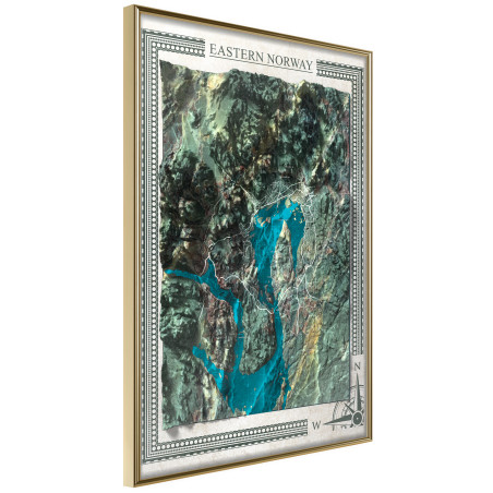 Poster Raised Relief Map: Eastern Norway-01