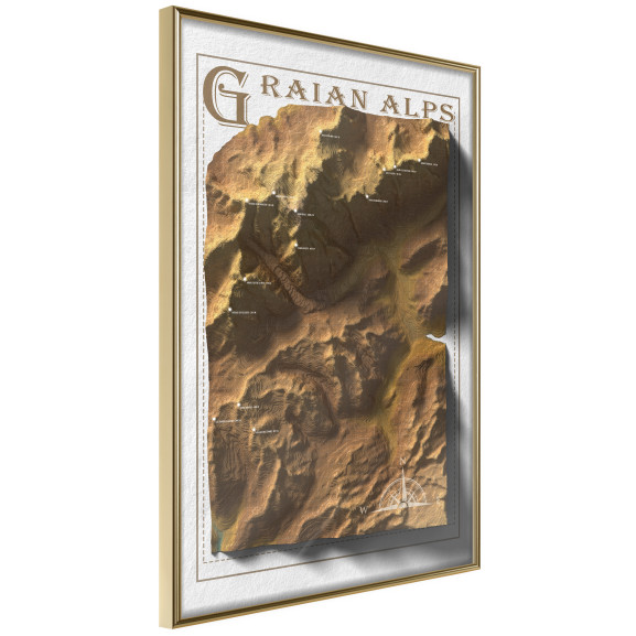 Poster Raised Relief Map: Graian Alps