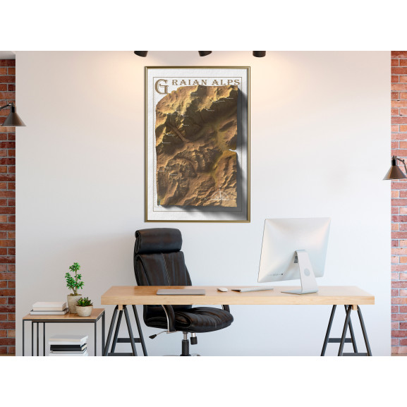 Poster Raised Relief Map: Graian Alps