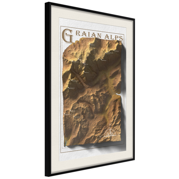 Poster Raised Relief Map: Graian Alps