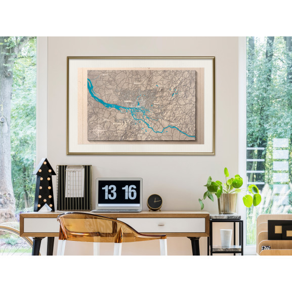 Poster Raised Relief Map: Hamburg