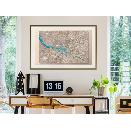 Poster Raised Relief Map: Hamburg-01