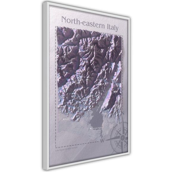 Poster Raised Relief Map: North-Eastern Italy